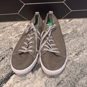 Sanuk Gray Canvas Low-Top Lace-Up Sneakers